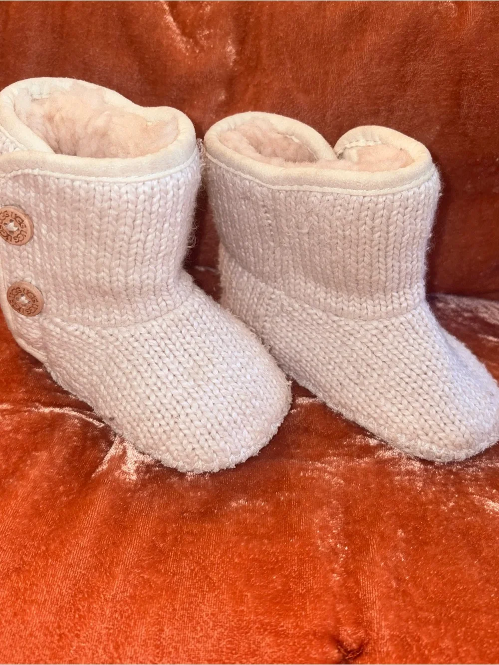 Cozy Knit Baby Booties - Soft Pink